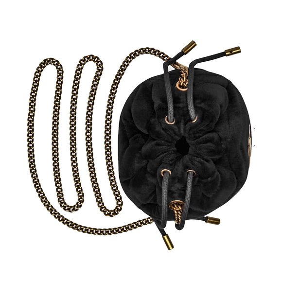 Gucci GG Marmont Matelassé Velvet Mini Bucket Bag - Picture 4 of 10